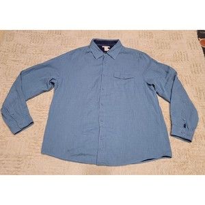 Carbon2Cobalt Long Sleeve Button Up Shirt Mens Size Large Blue Textured Casual
